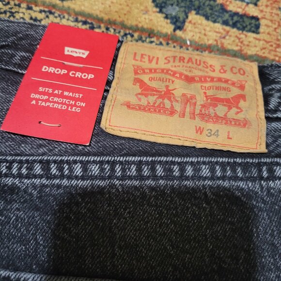 Levi's® Men's Drop Crop Pieced Tapered Jeans Black (Acid Wash) 36073 0001 Size 3 - Picture 9 of 10